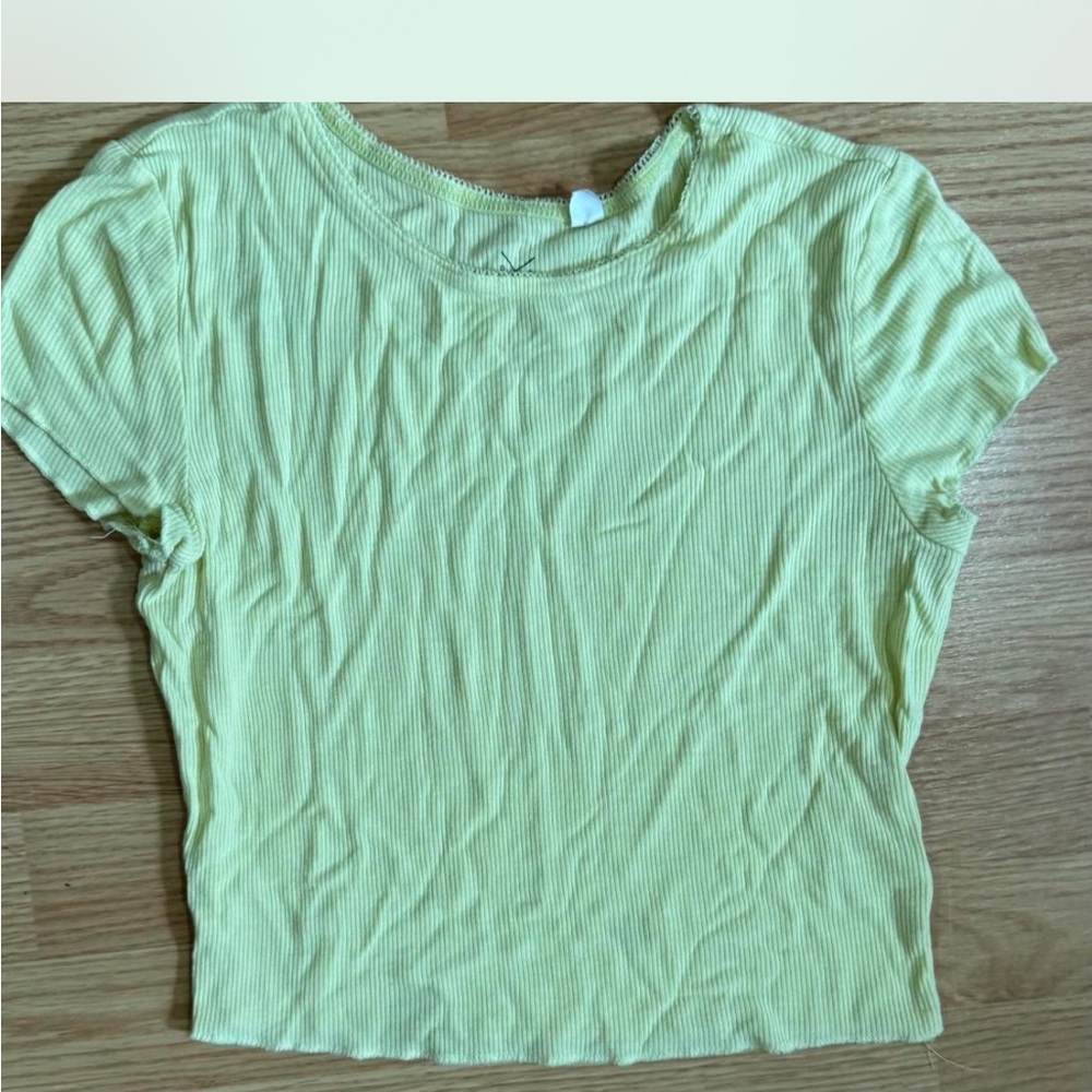 PacSun Green Crop Fitted Short Sleeve T-Shirt